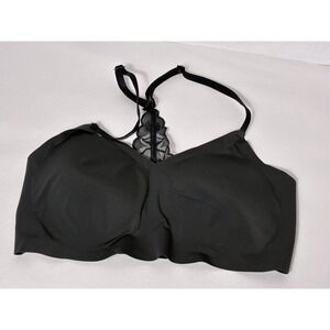 TRUE & Co‎ Black Bra Sz M Razorback Pullover Paddad Wireless Nylon